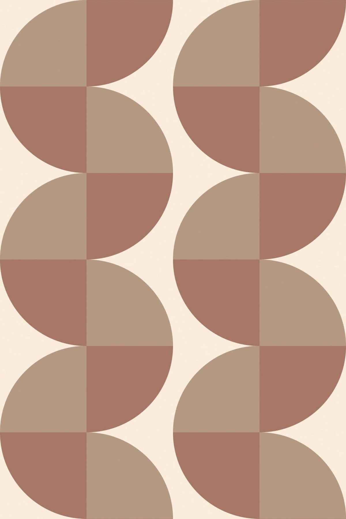 Demi-Cercles Taupe et Terre Cuite, aperçu aux dimensions saisies