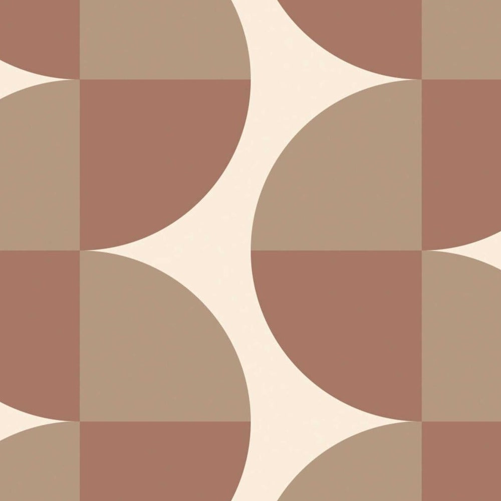 Demi-Cercles Taupe et Terre Cuite, le motif seul