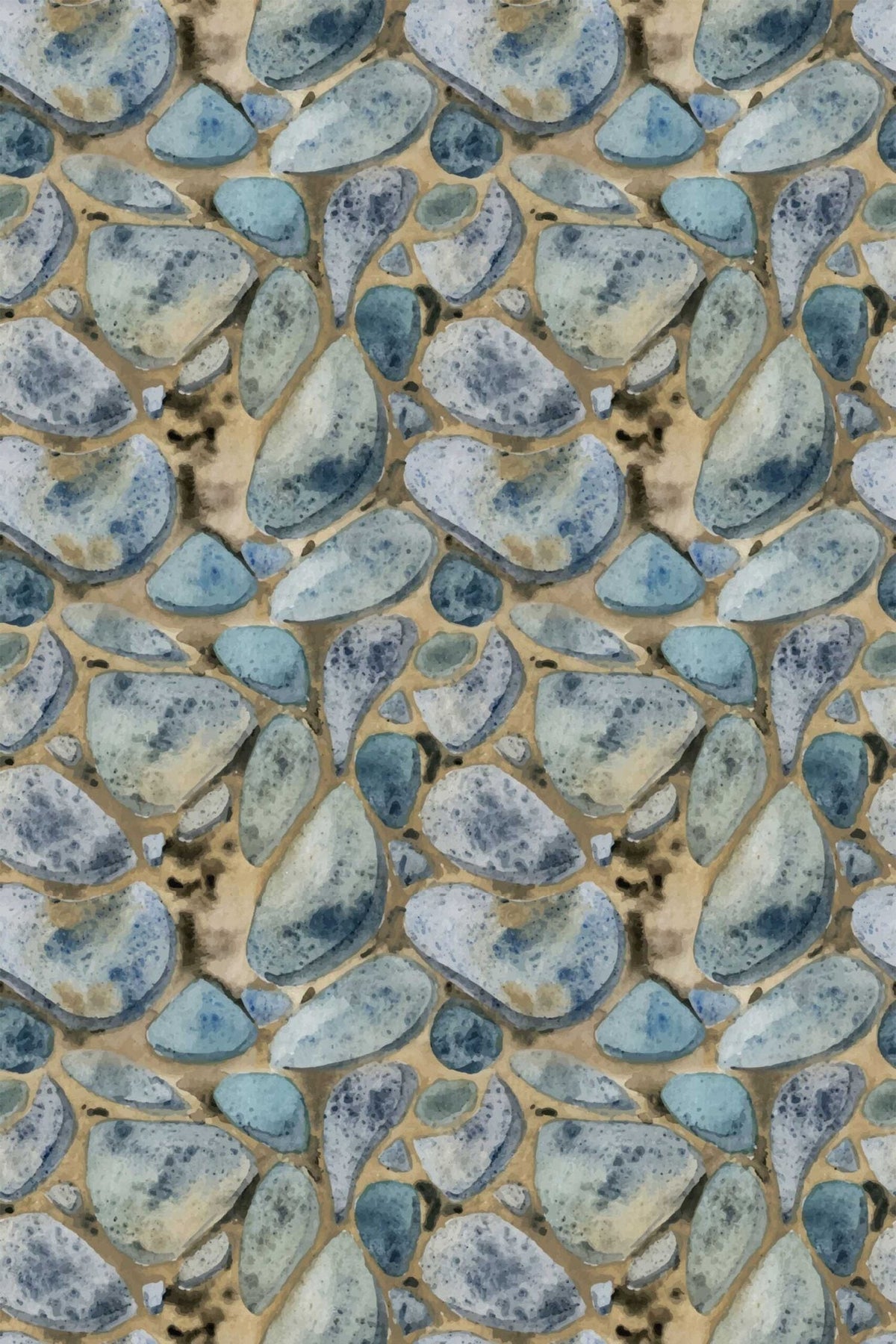 Mur de Galets Bleutés, aperçu aux dimensions saisies