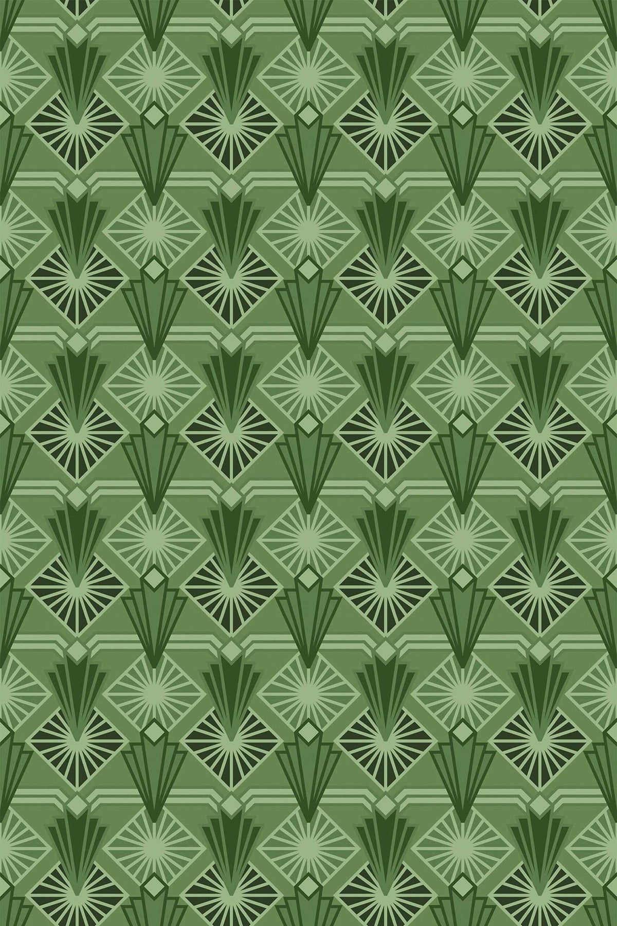 Éventails en Camaïeu de Verts, aperçu aux dimensions saisies
