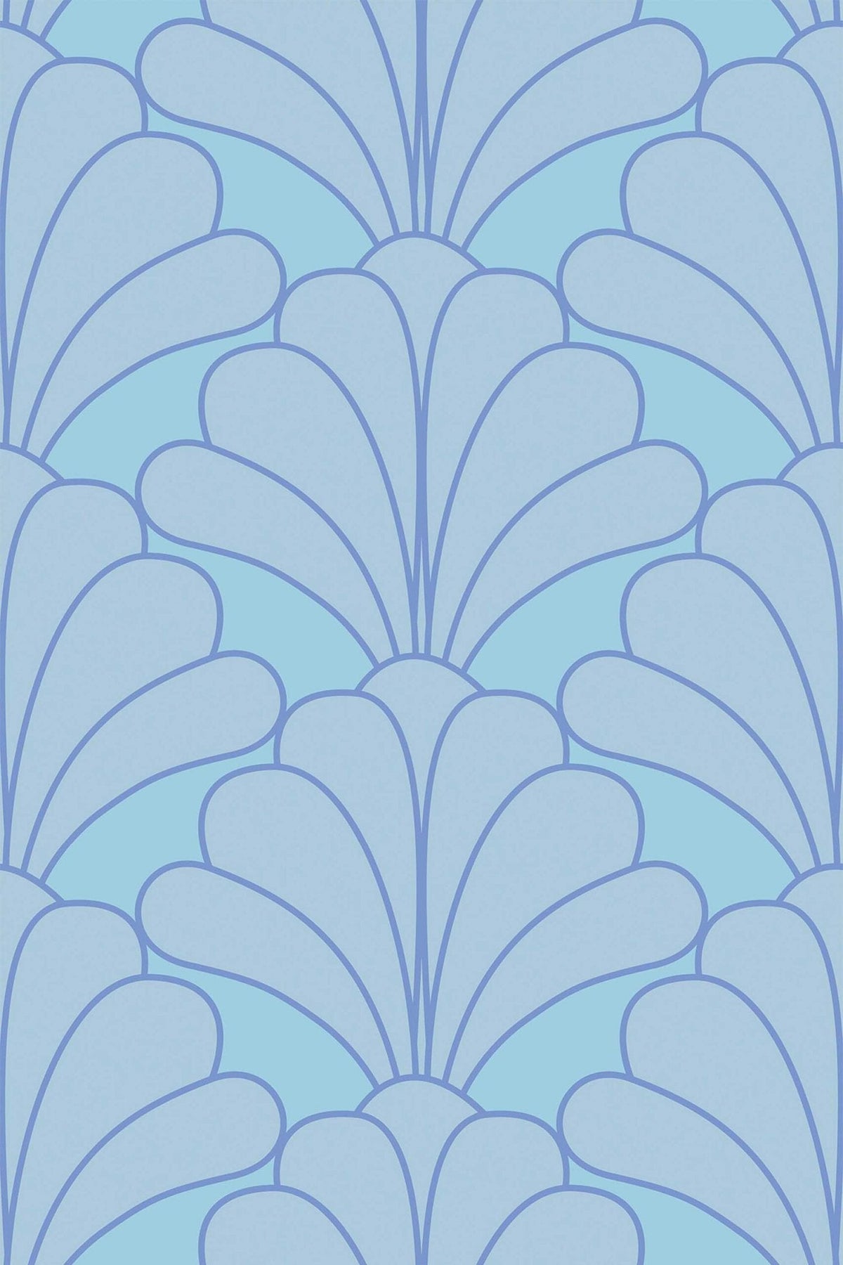 Grandes Palmettes Bleu Ciel, le motif seul