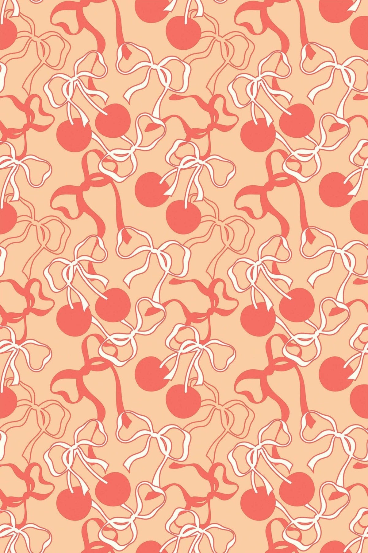 Nœuds et Cerises Corail, le motif seul