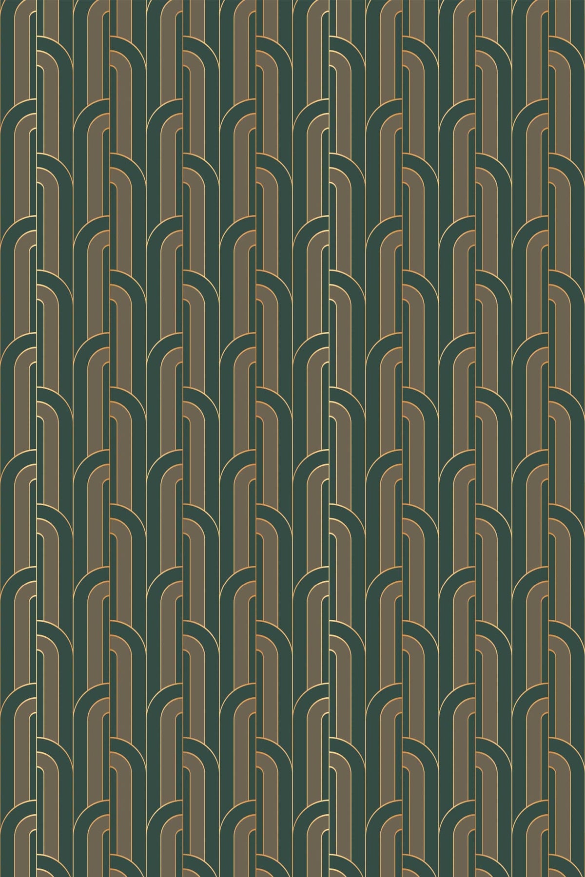 Arches Étagées Vert et Taupe, le motif seul