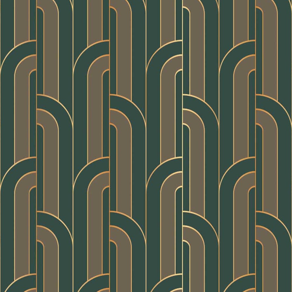Arches Étagées Vert et Taupe, le motif seul
