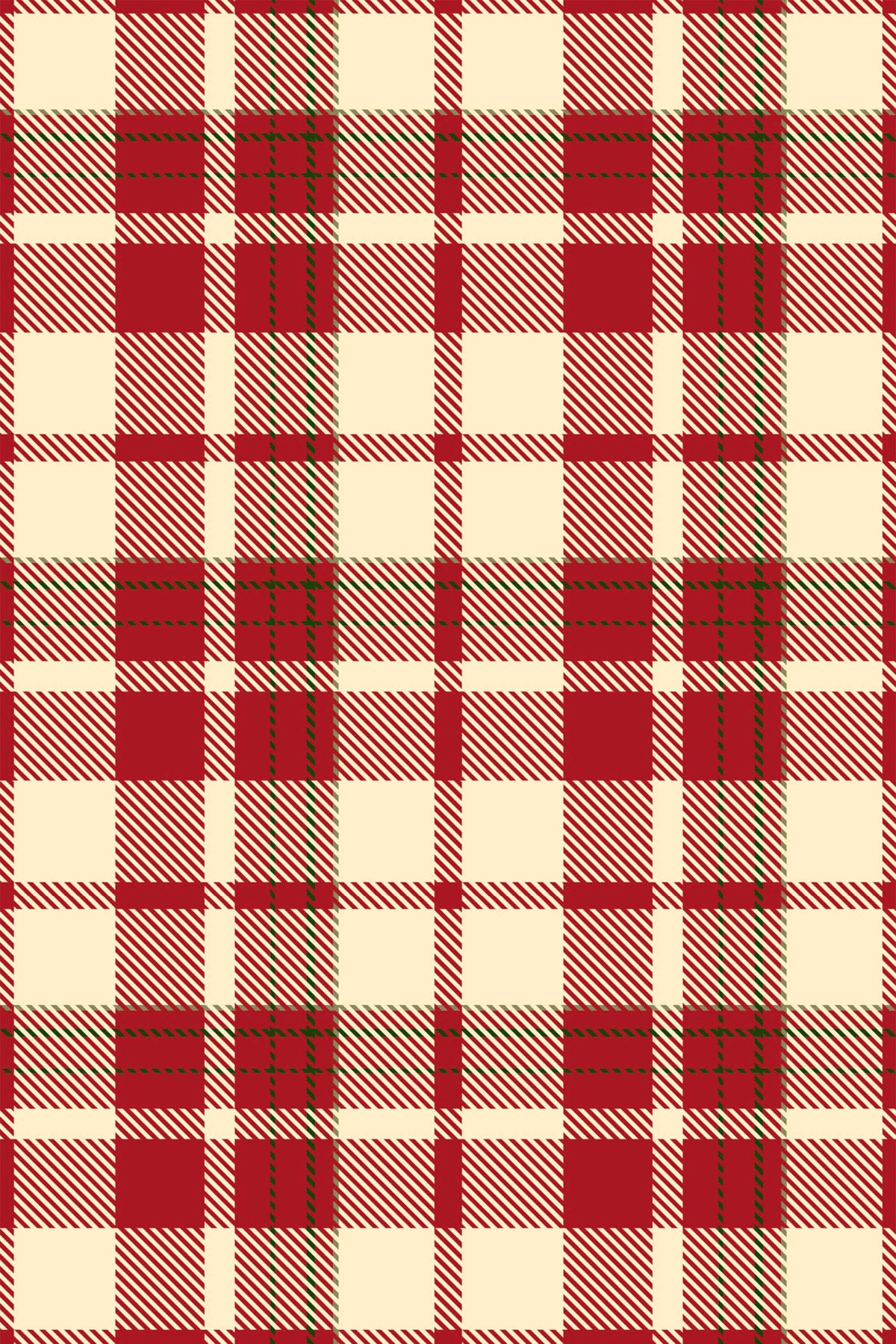 Tartan Rouge et Crème, aperçu aux dimensions saisies