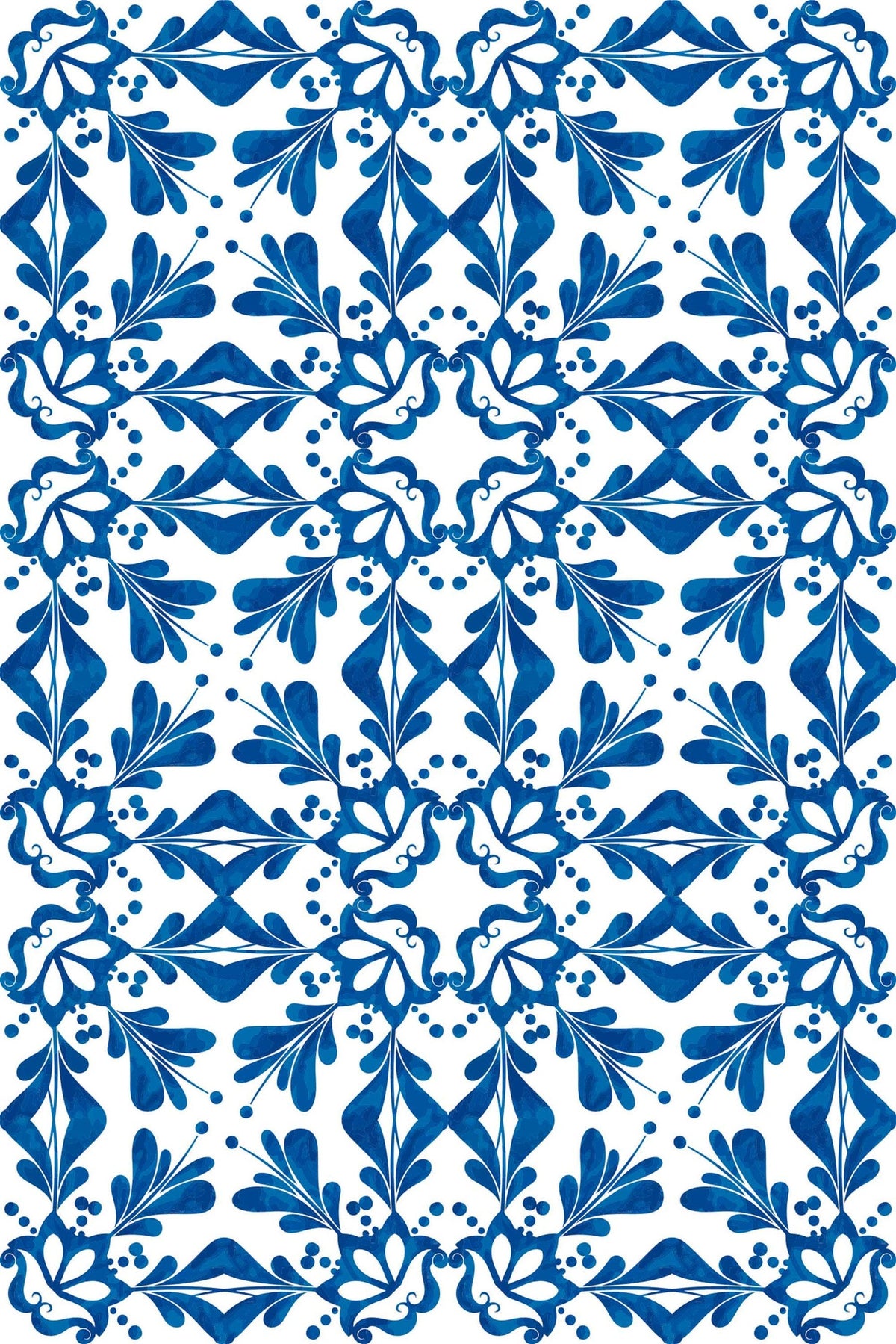 Azulejos à Volutes Bleu Cobalt, aperçu aux dimensions saisies