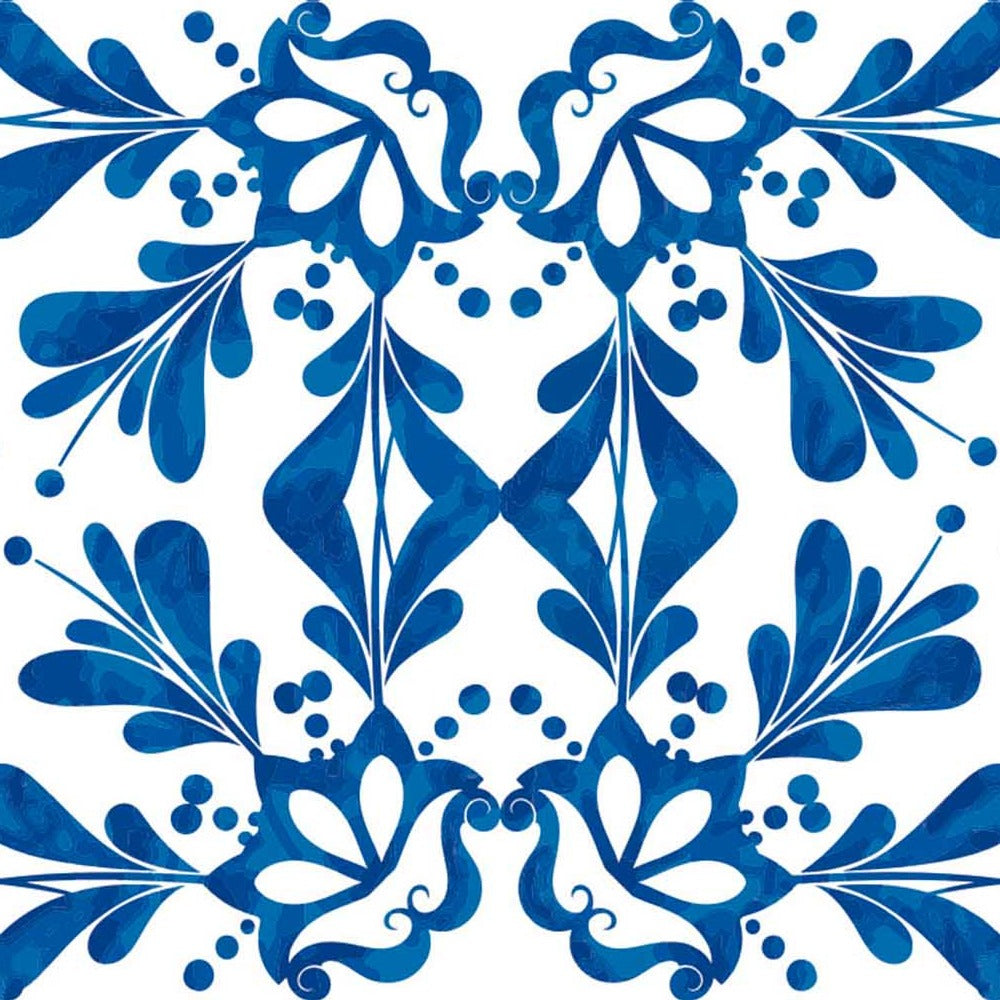 Azulejos à Volutes Bleu Cobalt, le motif seul