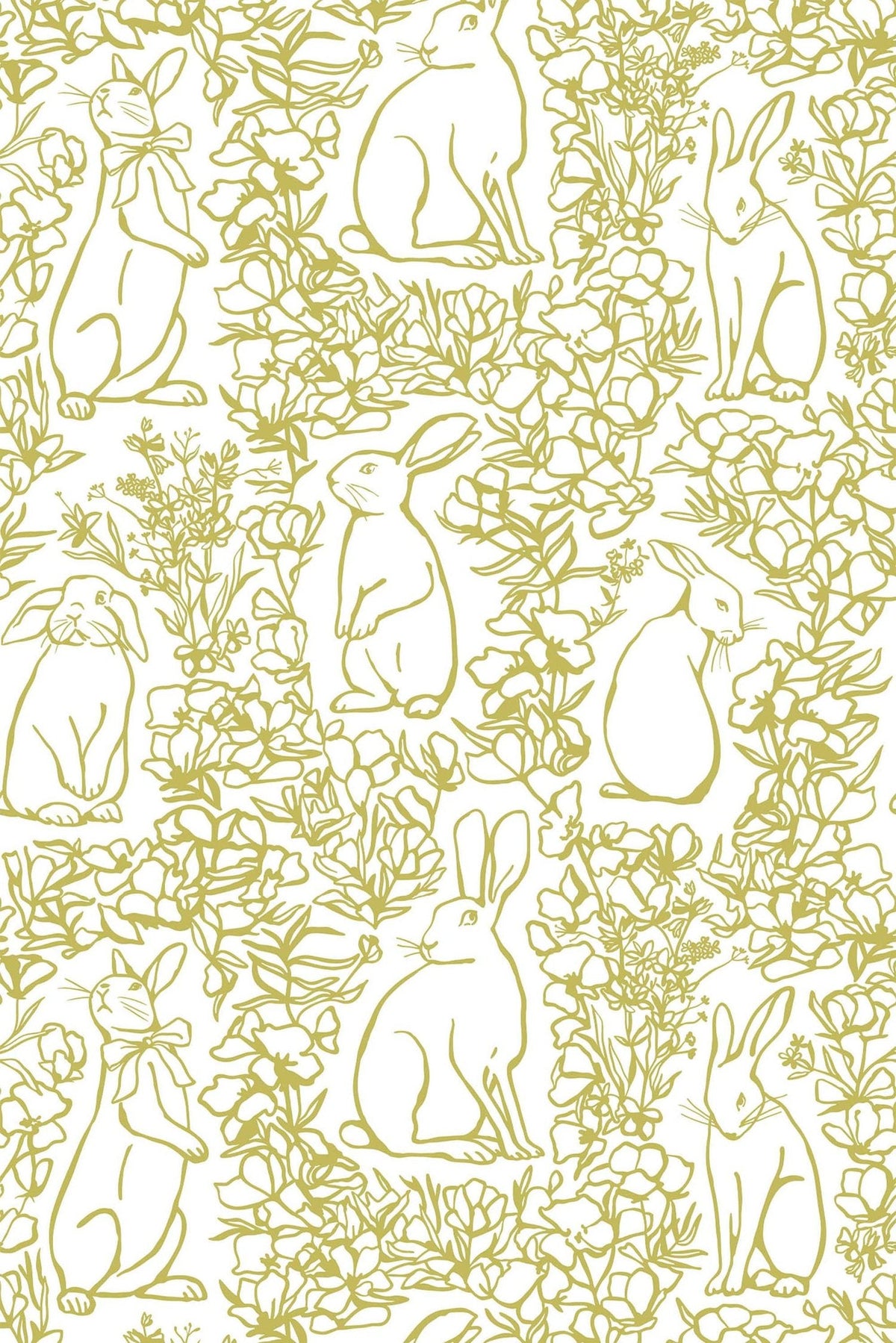 Lapins et Feuillages Dorés, le motif seul