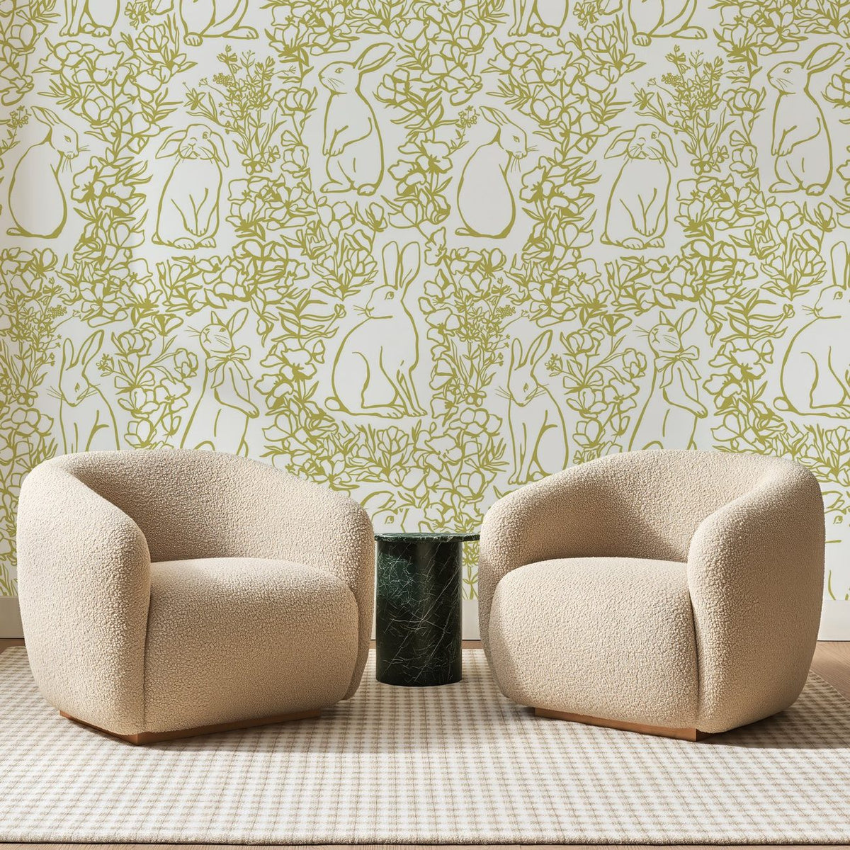Lapins et Feuillages Dorés, en situation