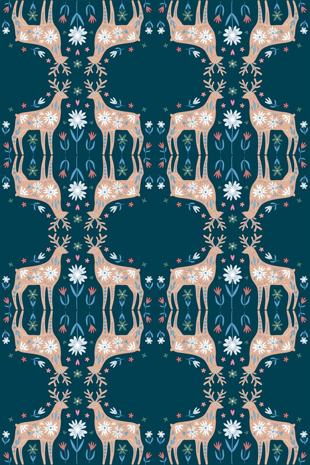 Cerfs Des Bois Bleu Canard, le motif seul