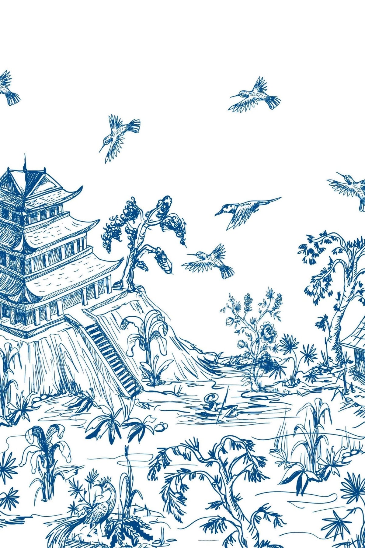 Pagode Bleue et Cascade, aperçu aux dimensions saisies