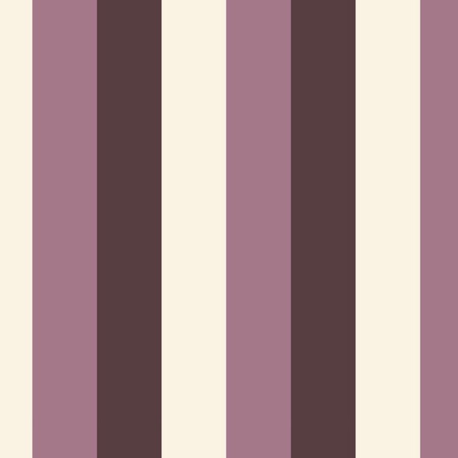 Gros plan de l'impression : la limite franche entre une bande rose fané et une bande prune.
