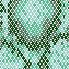 Gros plan de l'impression : le contour blanc de chaque losange et la netteté des aplats verts.