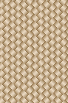 Motif à plat : lanières beige doré entrecroisées en diagonale formant des losanges réguliers.