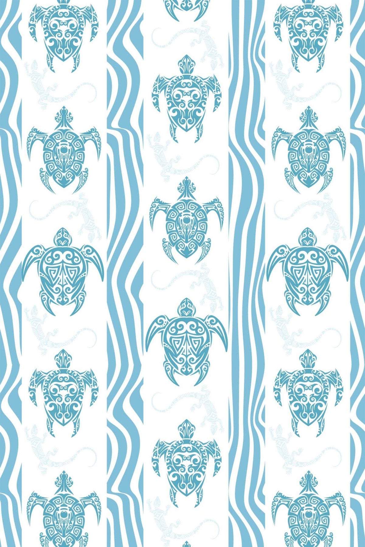Tortues Marines Bleu Lagon, le motif seul
