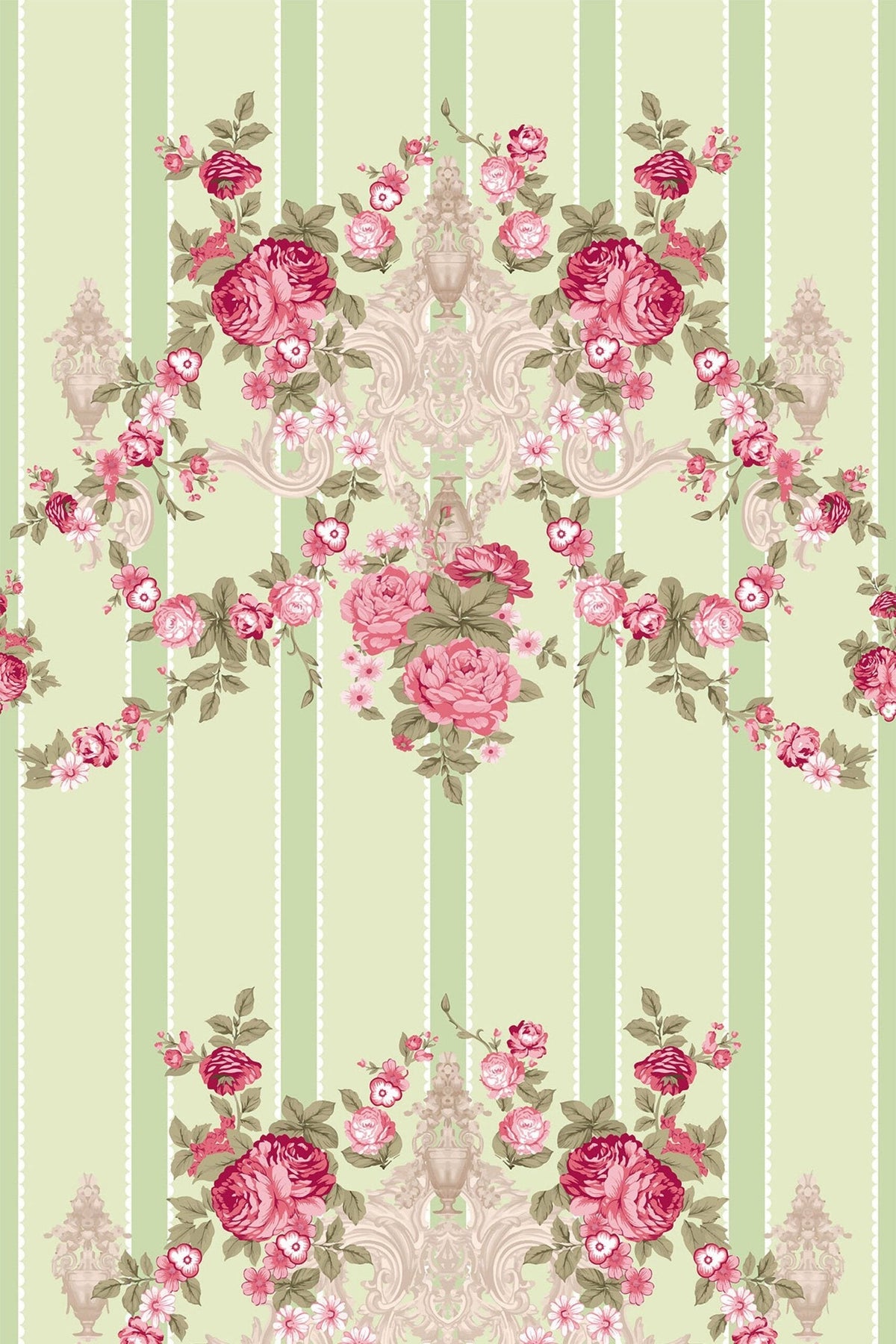 Bouquets de Roses Vert Sauge, le motif seul