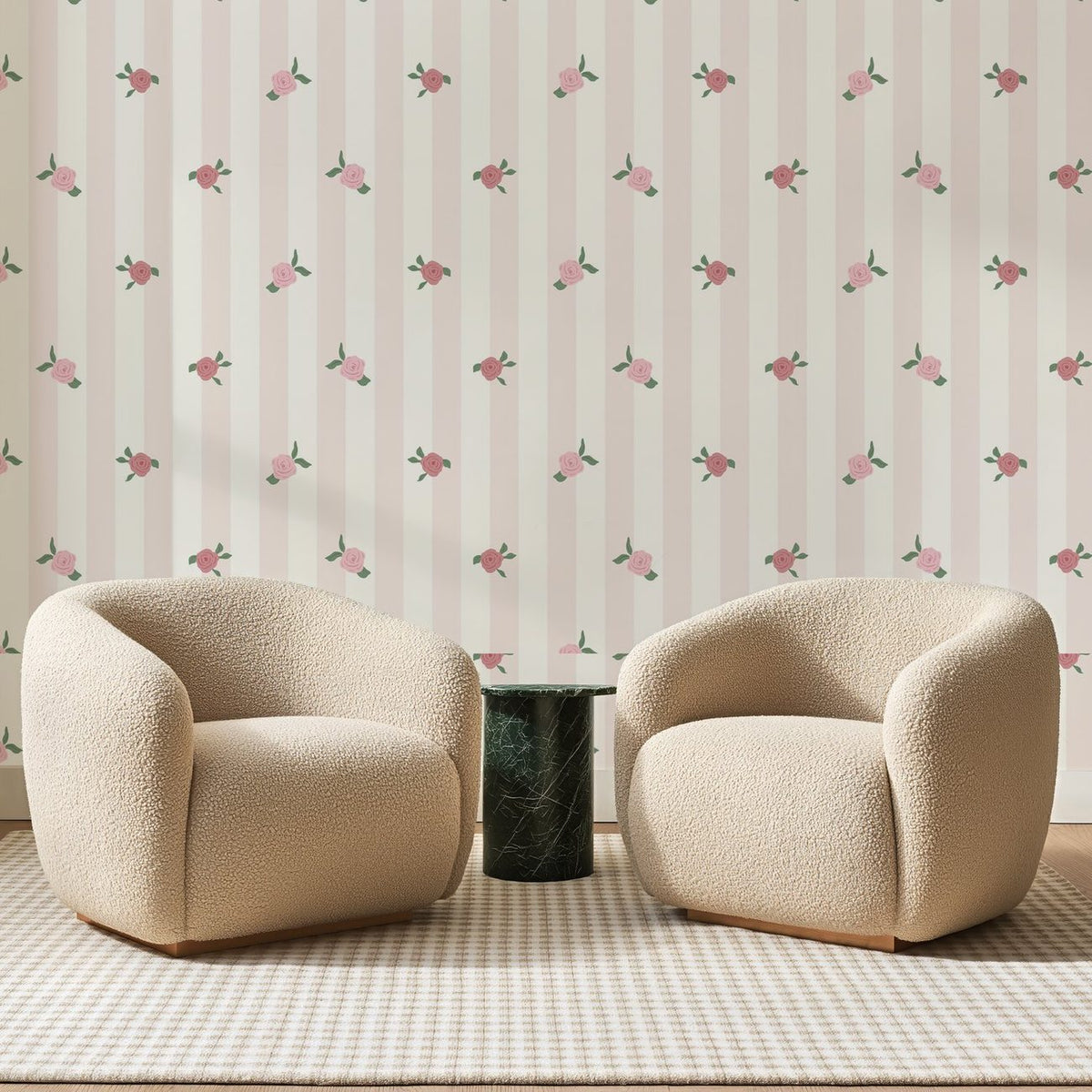 Petites Roses Rose et Blanc, en situation