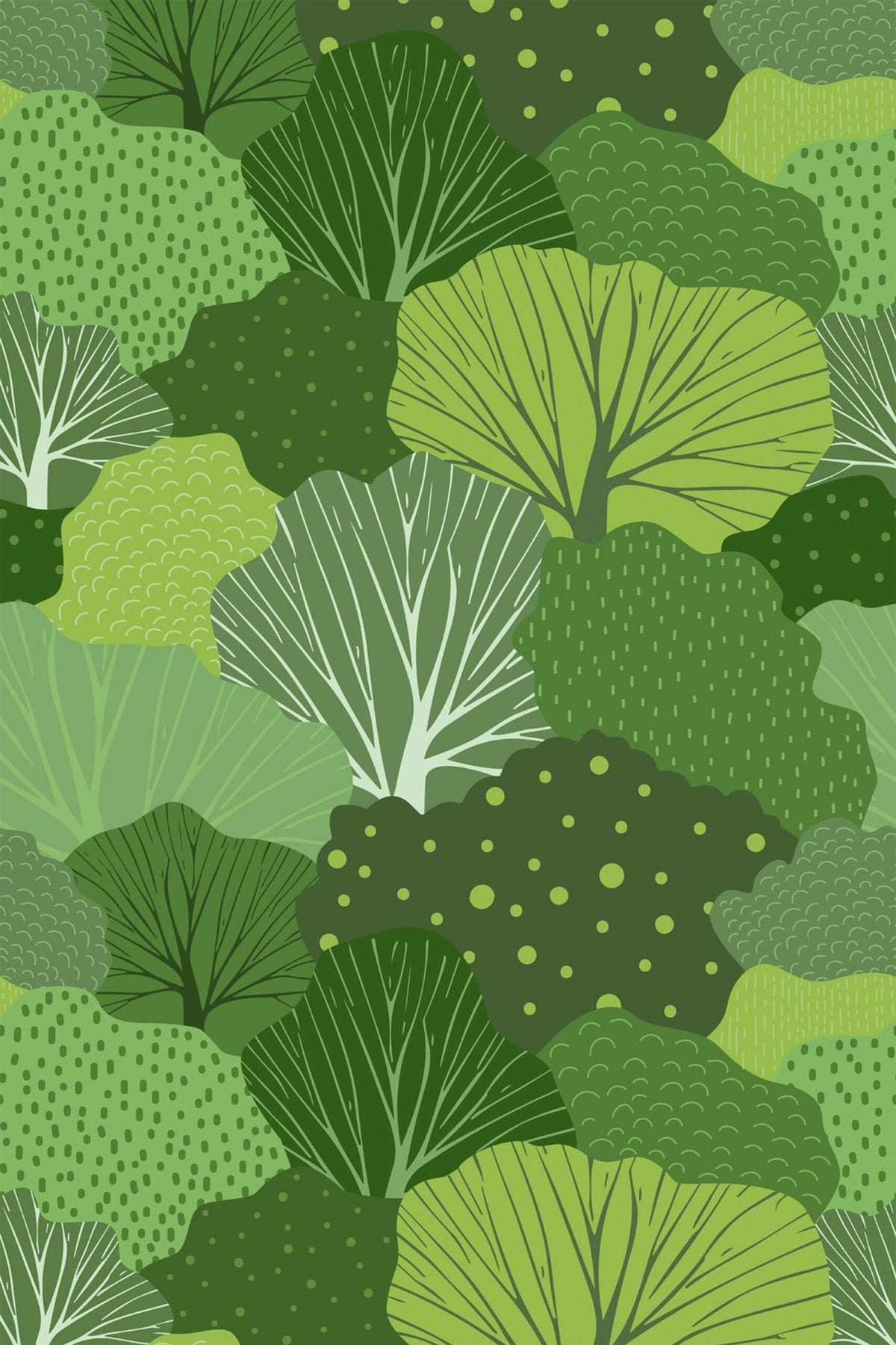 Canopée d'Arbres Vert Forêt, le motif seul