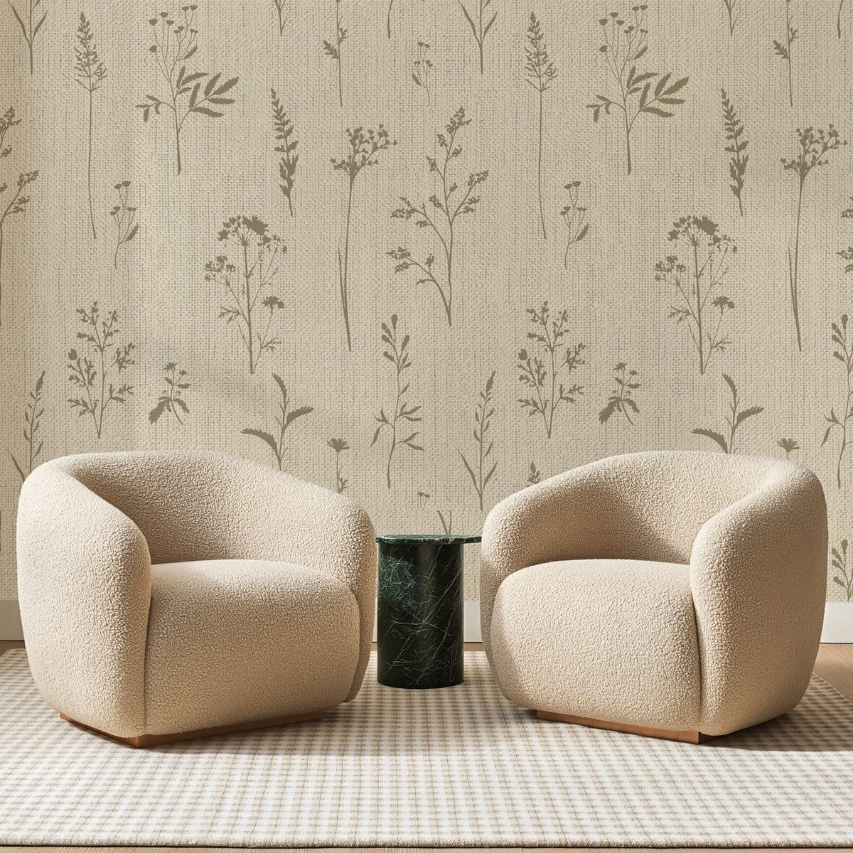 Graminées sur Toile Beige, en situation
