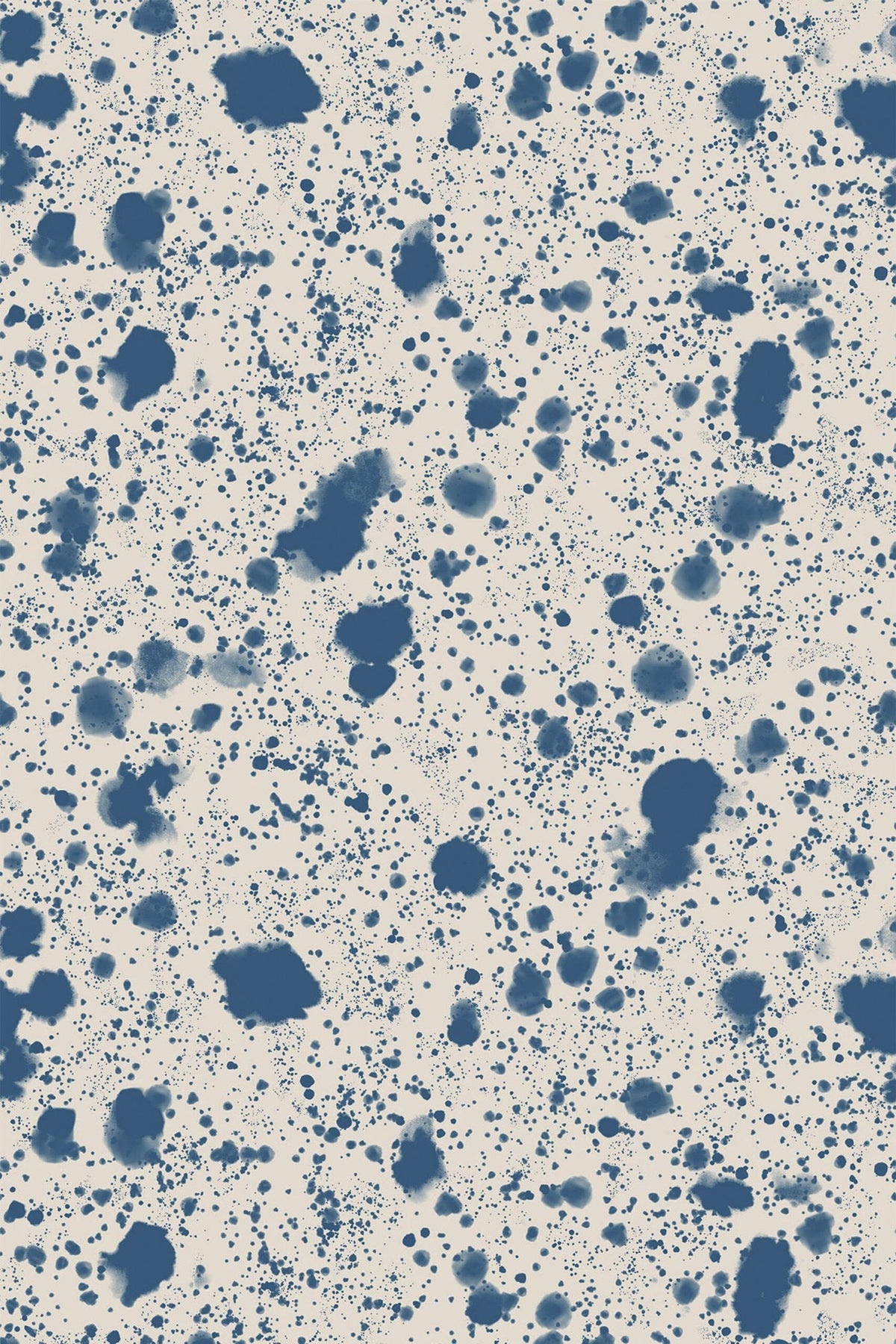 Éclaboussures Bleues sur Écru, le motif seul
