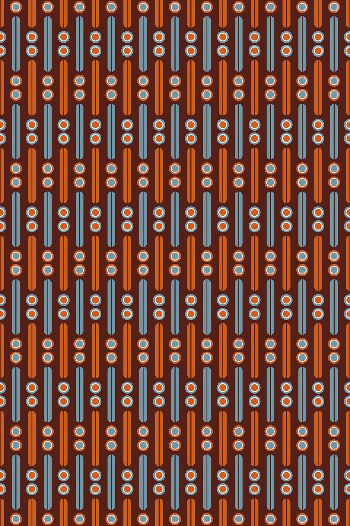 Bâtonnets Rétro Brique Et Bleu, le motif seul