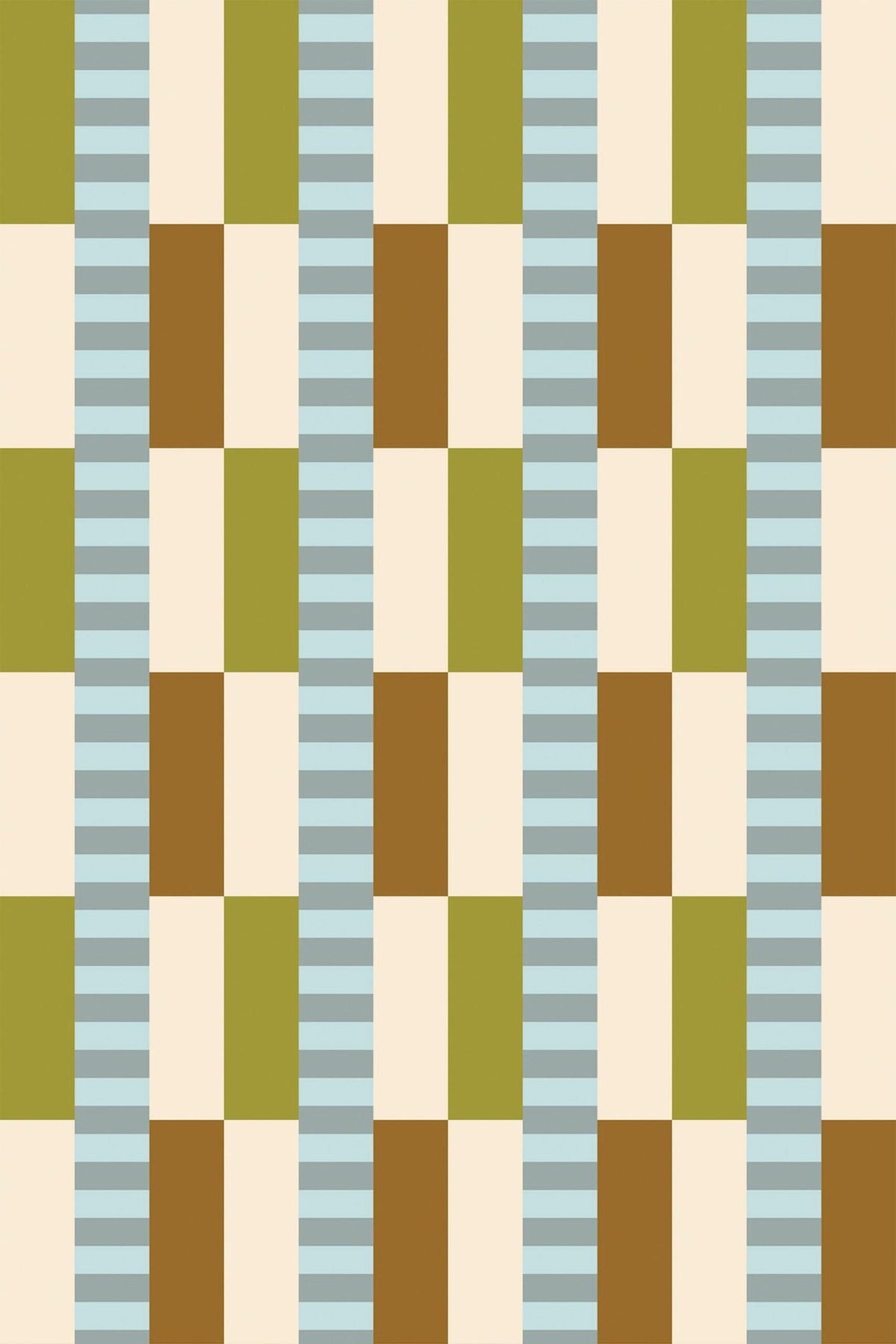 Damier Rayé Olive et Caramel, le motif seul