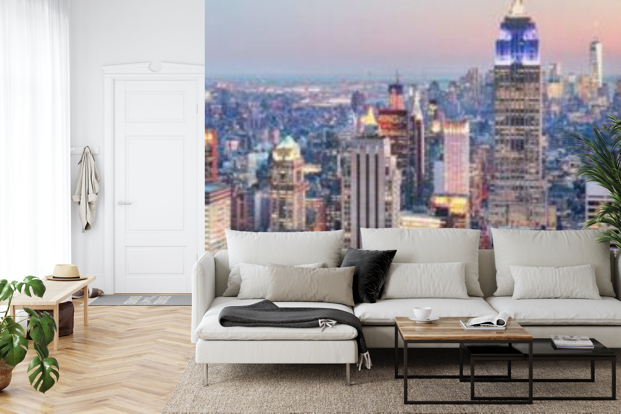 Papier peint panoramique New York au crépuscule — paysage urbain