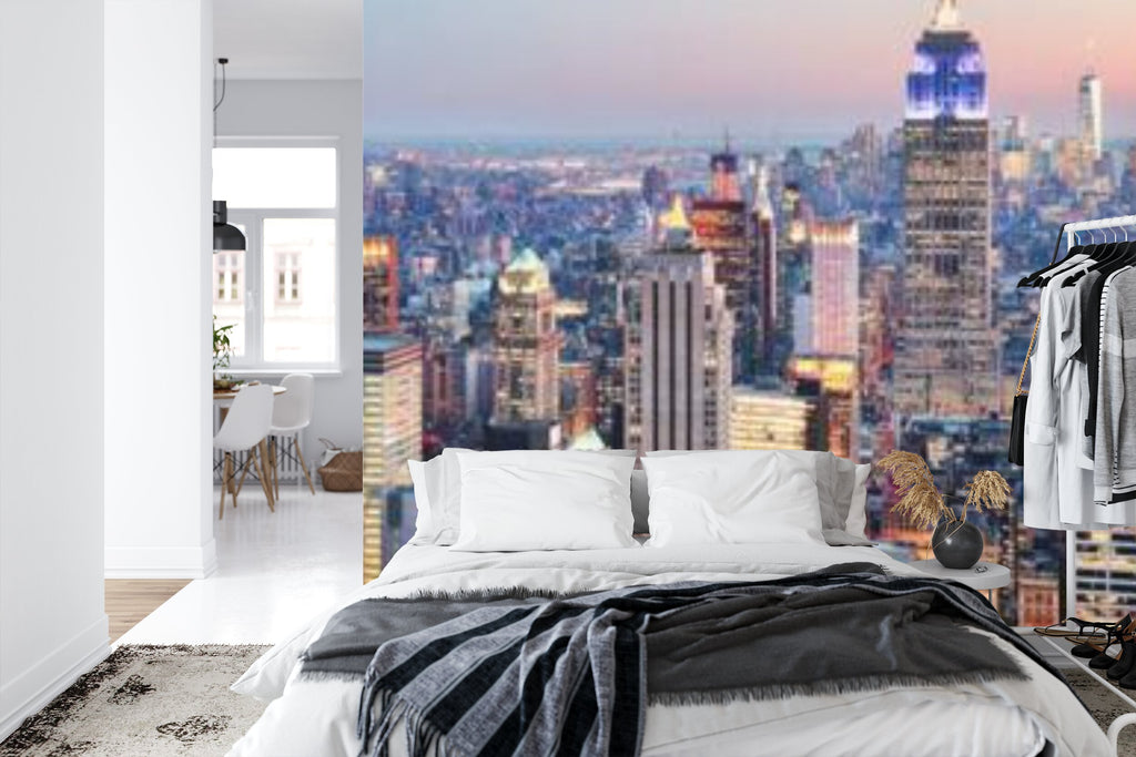 Papier peint panoramique New York au crépuscule — paysage urbain