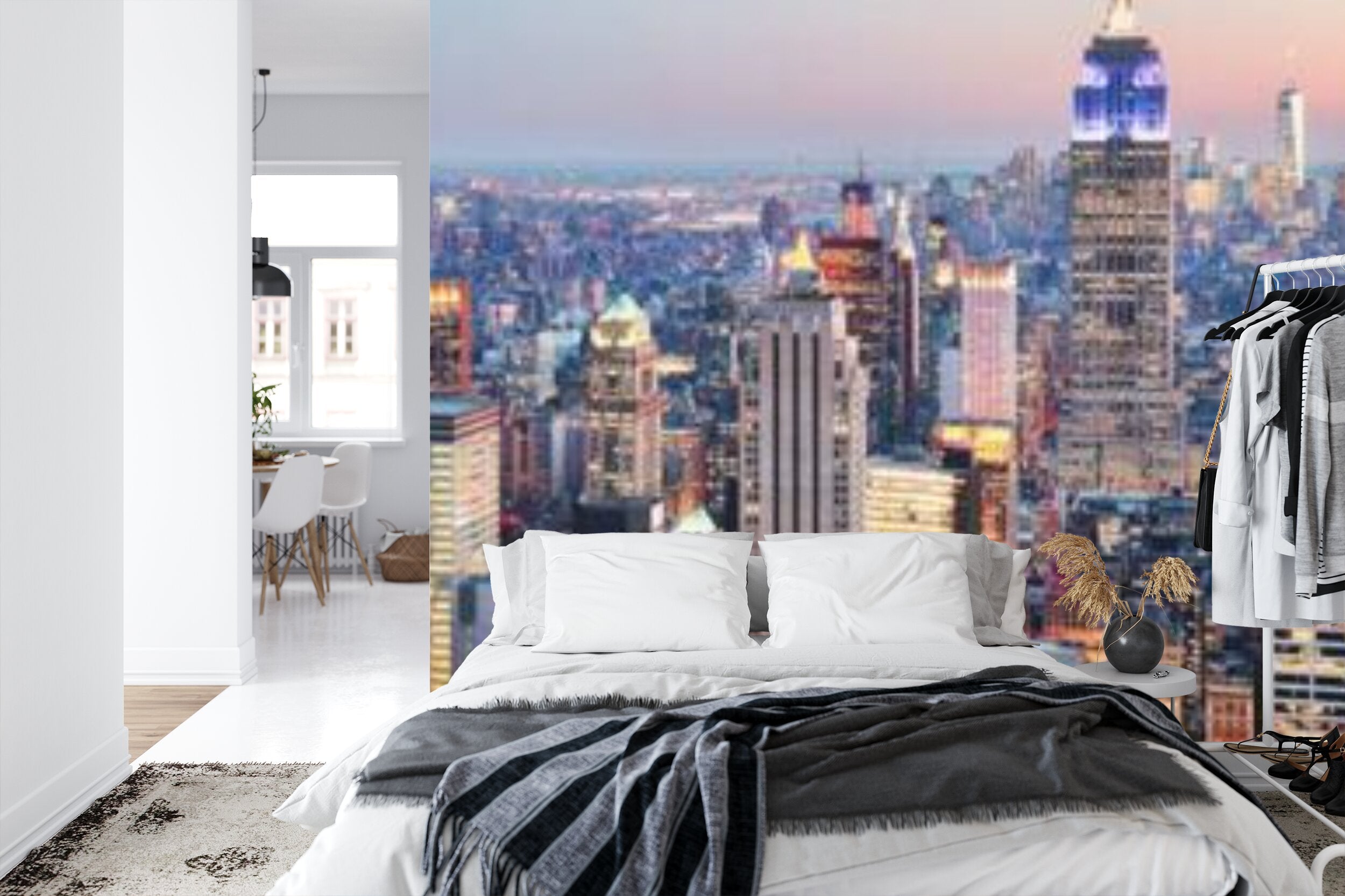 Papier peint panoramique New York au crépuscule — paysage urbain