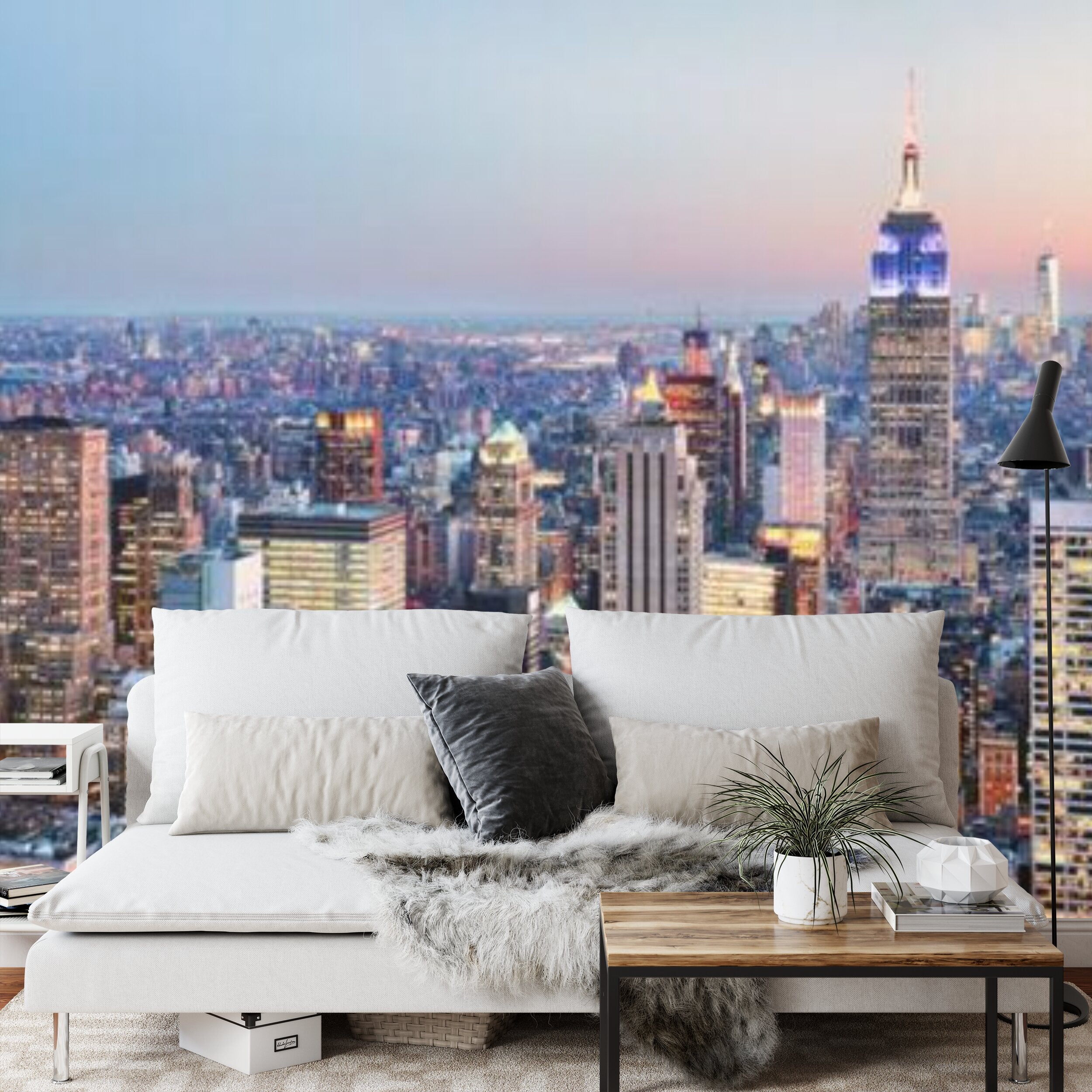 Papier peint panoramique New York au crépuscule — paysage urbain