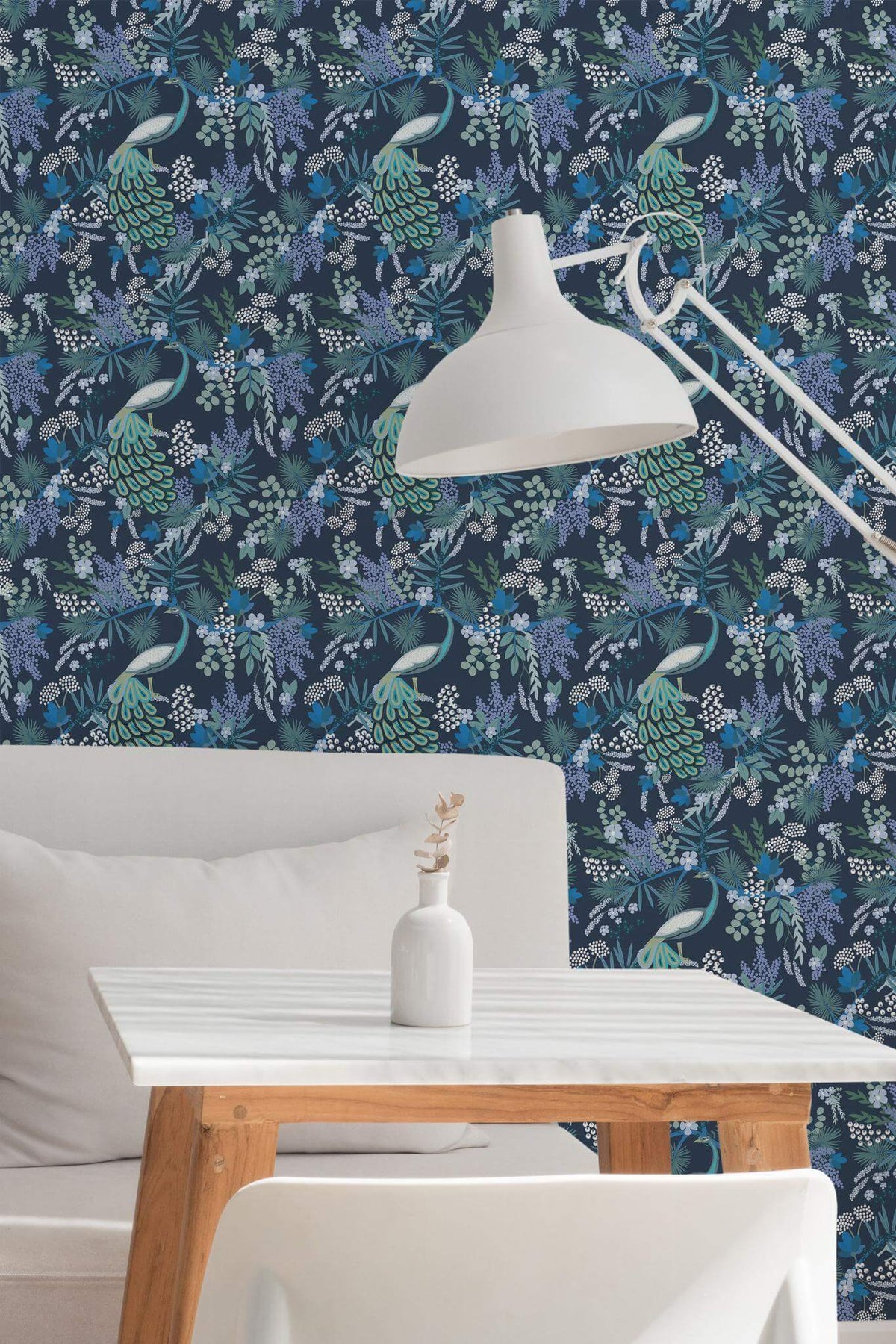Paon Fleuri Bleu Nuit, en situation