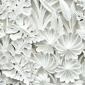 Papier peint panoramique Feuillage sculpté, relief blanc en pierre