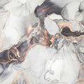 Papier peint panoramique Marbre cuivré, encre blanche et veines de cuivre