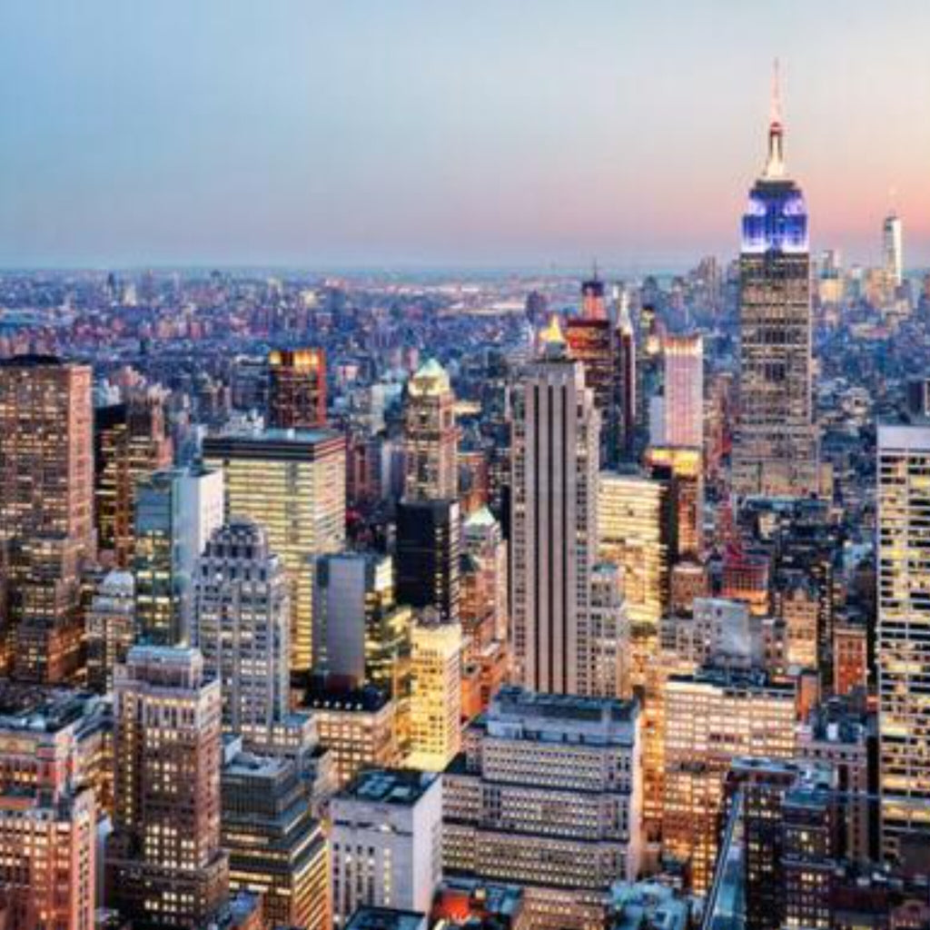 Papier peint panoramique New York au crépuscule, Manhattan à l'heure bleue