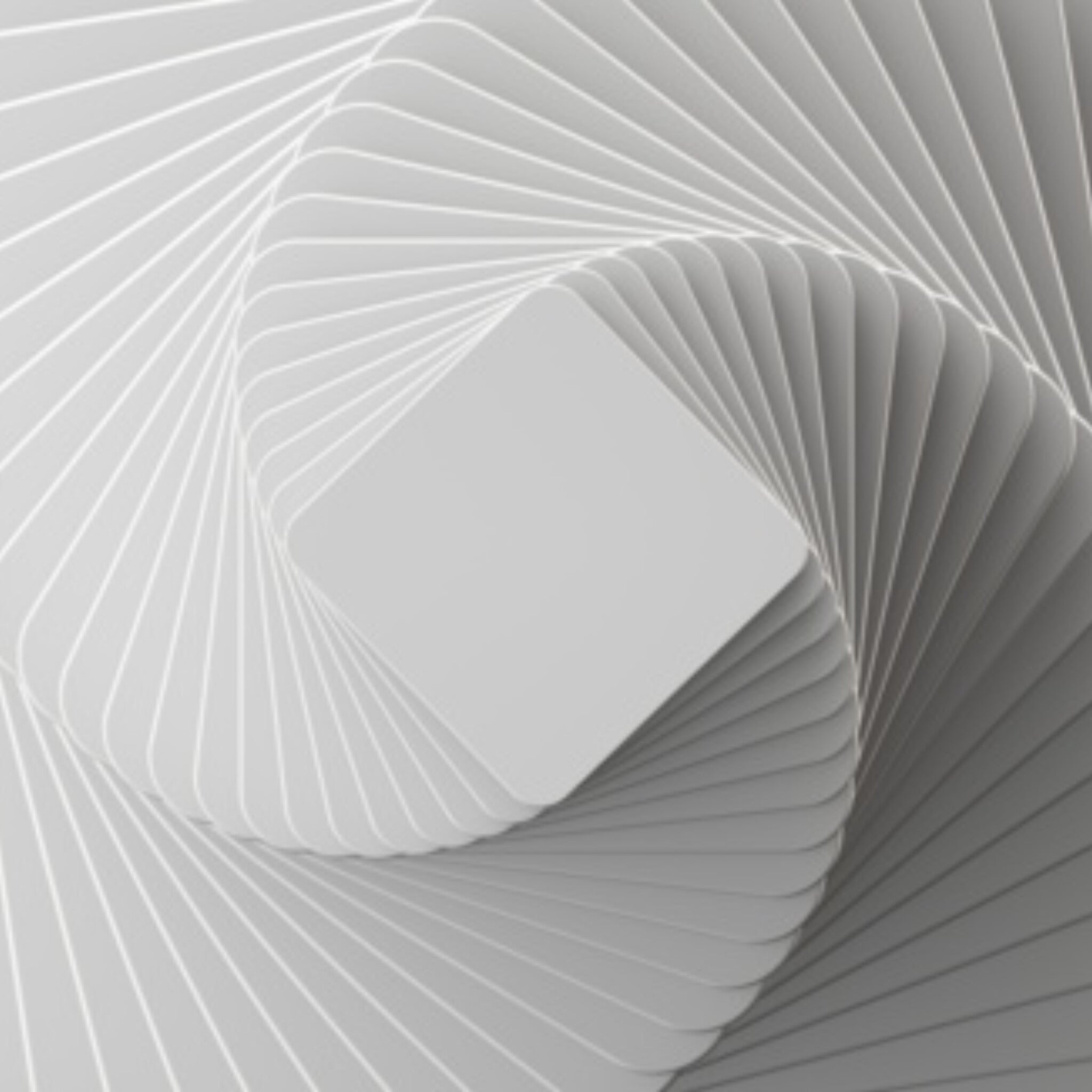 Papier peint panoramique Spirale blanche, relief géométrique en trompe-l'œil