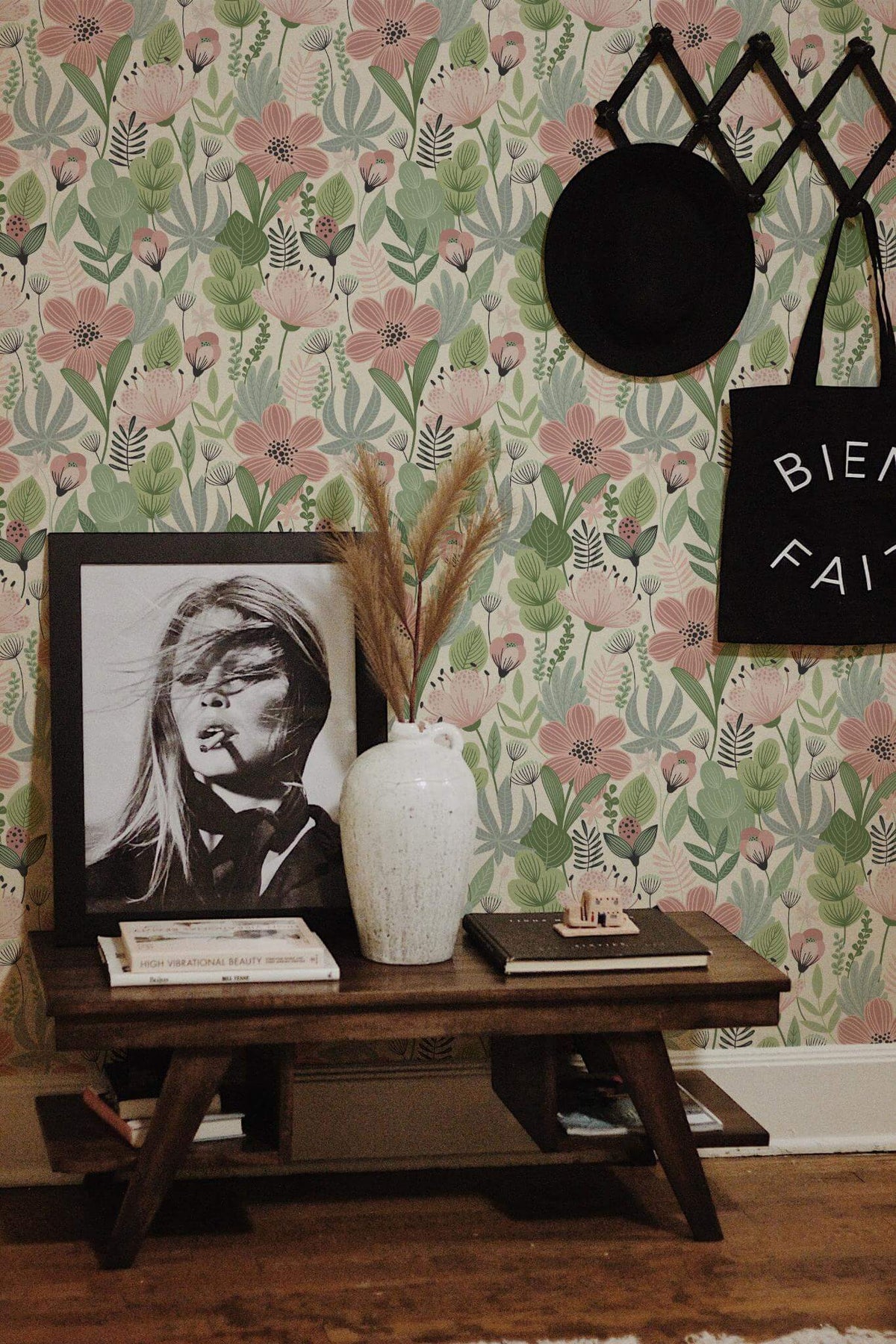 Prairie Pastel Rose Et Vert, en situation