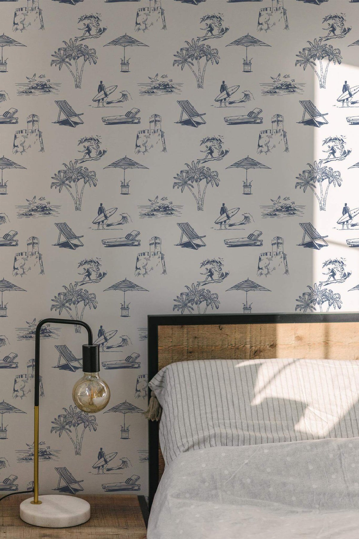 Toile Balnéaire Bleu Marine, en situation