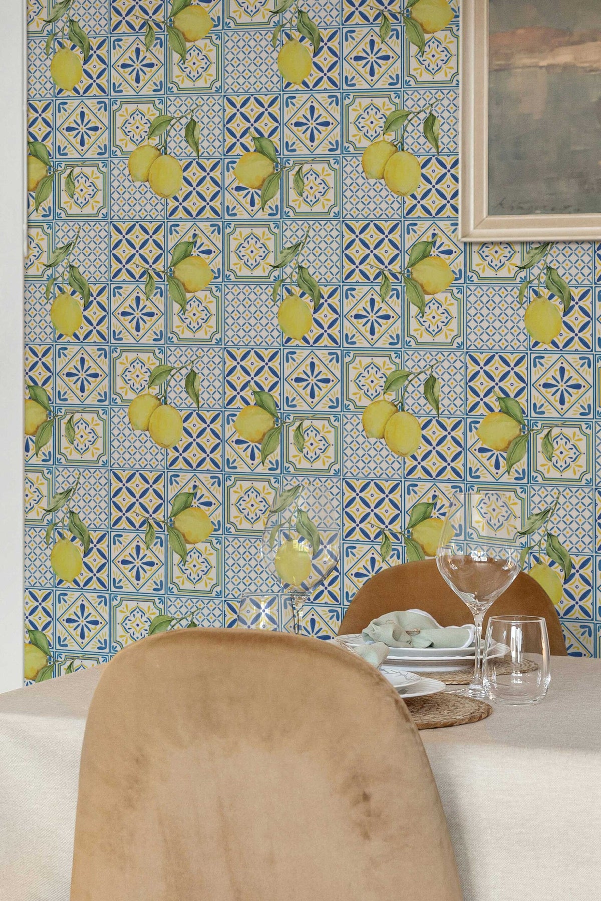 Citrons et Carreaux Bleu Roi, en situation